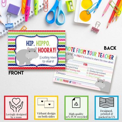 Hippo Teacher Mail for Students by AmandaCreation 30ct Image 2