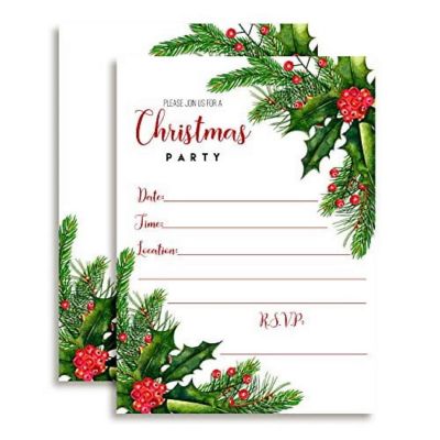 Holly and Pine Invitations 40pc. by AmandaCreation Image 1