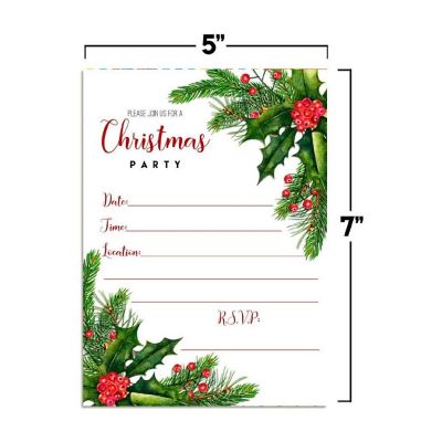 Holly and Pine Invitations 40pc. by AmandaCreation Image 3