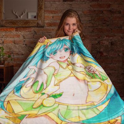 Hologram Citrus Hatsune Miku 45 X 60 inches Fleece Throw Blanket Image 3