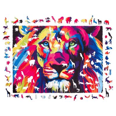 Hologram Lion 500 Piece Wooden Jigsaw Puzzle Image 1