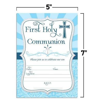 Holy Communion Boy Invitations 40pc. by AmandaCreation Image 3