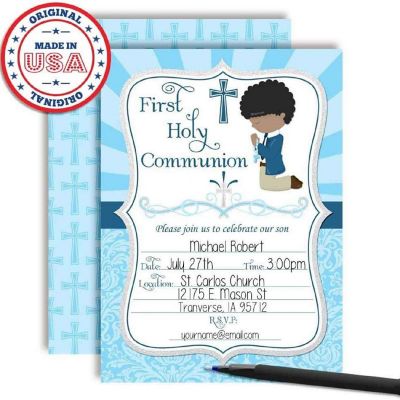 Holy Communion Invitations (Boy) 40pc. by AmandaCreation Image 1