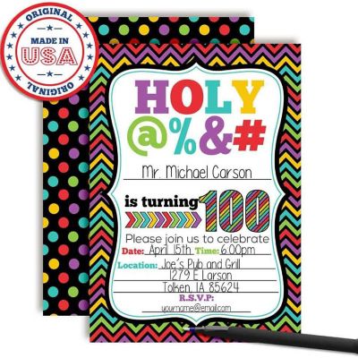 HOLY S@#! 100th Invitations 40pc. by AmandaCreation Image 1