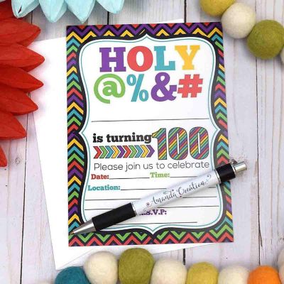 HOLY S@#! 100th Invitations 40pc. by AmandaCreation Image 2