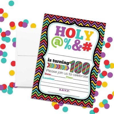 HOLY S@#! 100th Invitations 40pc. by AmandaCreation Image 3
