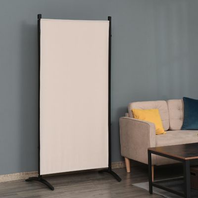 HOMCOM 3 Panel Folding Screen Room Divider Privacy Separator Partition for Indoor Bedroom Office Outdoor Patio 100" x 72" Beige Image 3