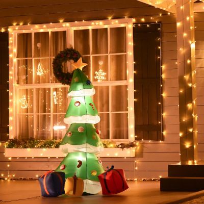HOMCOM 6ft Christmas Inflatable Christmas Tree with Presents Outdoor ...