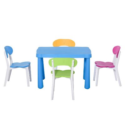 HOMCOM Kids Plastic Table and Chair Set Children's Activity Desk for ...