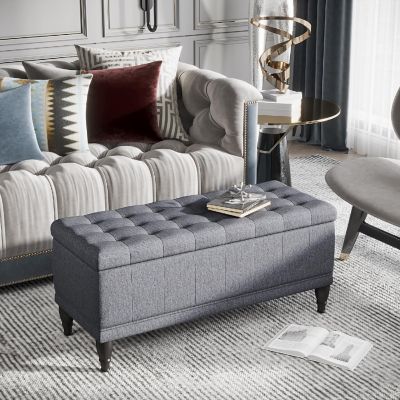 large grey ottoman storage