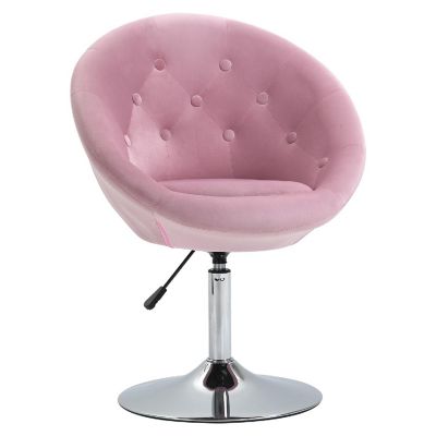 HOMCOM Modern Makeup Vanity Chair Pink Image 1