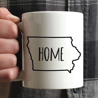 Home Iowa Text Ceramic Mug Image 1