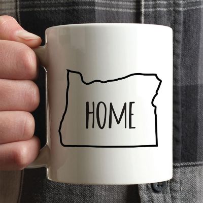 Home Oregon Text Ceramic Mug Image 1