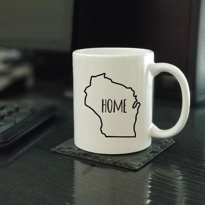 Home Wisconsin Text Ceramic Mug Image 1