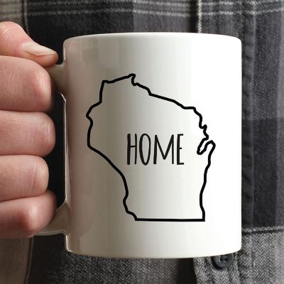 Home Wisconsin Text Ceramic Mug Image 1