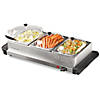 HomeCraft 3-Station 1.5-Quart Stainless Steel Buffet Server & Warming Tray Image 1
