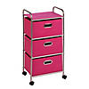 Honey Can Do 3 Drawer Rolling Cart - Pink Image 1