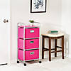 Honey Can Do 3 Drawer Rolling Cart - Pink Image 2