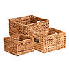 Honey Can Do 3 Piece Woven Nesting Storage Baskets with Handles - Water Hyacinth Image 1