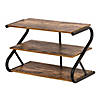 Honey-Can-Do 3-Shelf Z-Frame Wooden Shoe Rack with Matte Black Metal Image 1