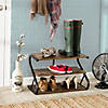 Honey-Can-Do 3-Shelf Z-Frame Wooden Shoe Rack with Matte Black Metal Image 3