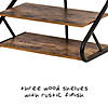 Honey-Can-Do 3-Shelf Z-Frame Wooden Shoe Rack with Matte Black Metal Image 4