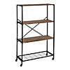 Honey Can Do 4-Tier Industrial Rolling Bookshelf With Wheels Image 1