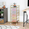 Honey Can Do 5-Drawer Rolling Storage Cart With Plastic Drawers - Gold Image 2