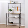 Honey Can Do Bakers Rack with Shelves and Hanging Storage - Chrome Image 2