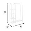 Honey-Can-Do Freestanding Closet With Clothes Rack and Shelves, Matte White Image 1