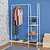 Honey-Can-Do Freestanding Closet With Clothes Rack and Shelves, Matte White Image 3