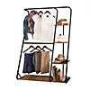 Honey-Can-Do Freestanding Open Closet Wardrobe with Wood Shelf & Black Metal Frame Image 1