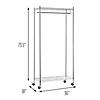 Honey-Can-Do Heavy Duty Rolling Garment Rack with Two Shelves, Chrome Image 1