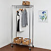 Honey-Can-Do Heavy Duty Rolling Garment Rack with Two Shelves, Chrome Image 2