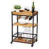 Honey Can Do Industrial Rolling Bar Cart with Removable Serving Tray Image 1