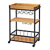 Honey Can Do Industrial Rolling Bar Cart with Removable Serving Tray Image 1