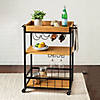 Honey Can Do Industrial Rolling Bar Cart with Removable Serving Tray Image 2