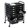 Honey Can Do Metal Rolling Storage Cart with 12 Drawers - Black Image 1