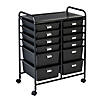 Honey Can Do Metal Rolling Storage Cart with 12 Drawers - Black Image 1
