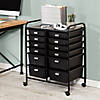 Honey Can Do Metal Rolling Storage Cart with 12 Drawers - Black Image 2