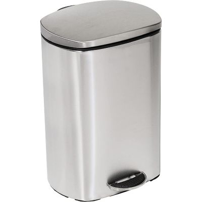 Honey-Can-Do Rectangular Stainless Steel Step Trash Can with Lid, 12-Liter Image 1
