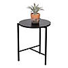 Honey-Can-Do Round Side Table with T-Pattern Base, Black Image 1