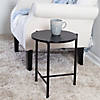 Honey-Can-Do Round Side Table with T-Pattern Base, Black Image 2