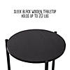 Honey-Can-Do Round Side Table with T-Pattern Base, Black Image 3