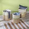 Honey-Can-Do S/3 Paper Straw Baskets, White & Mint Image 2