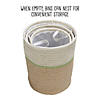 Honey-Can-Do S/3 Paper Straw Baskets, White & Mint Image 3