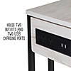 Honey-Can-Do Side table with outlets on back, Grey/Da Image 1