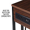 Honey-Can-Do Side table with outlets on back, Walnut/ Image 1