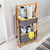 Honey-Can-Do Small Bamboo & Canvas 2-Tier Collapsible A-Frame Shelving Unit Image 3
