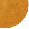 Honey Gold Floral Woven Round Placemat (Set Of 6) Image 1